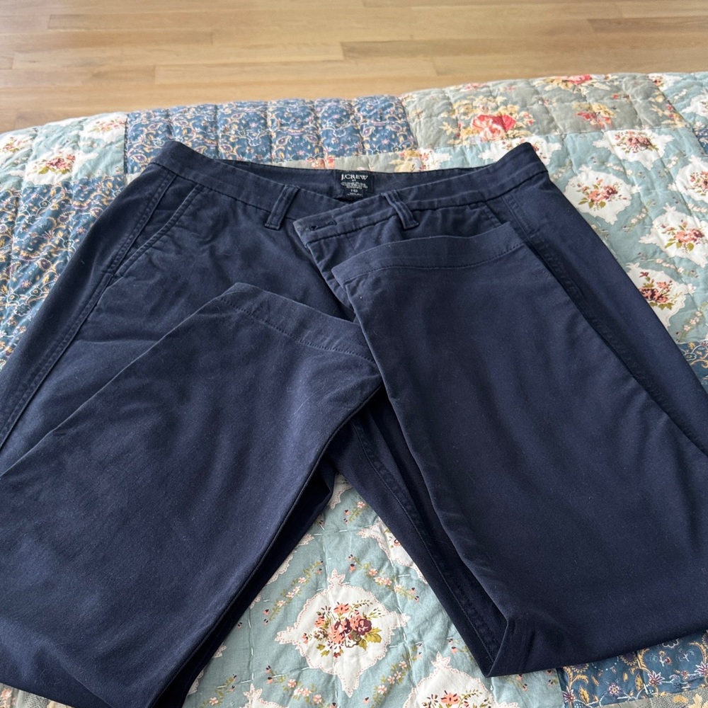 J. Crew Factory High-Rise Girlfriend Chino in Navy